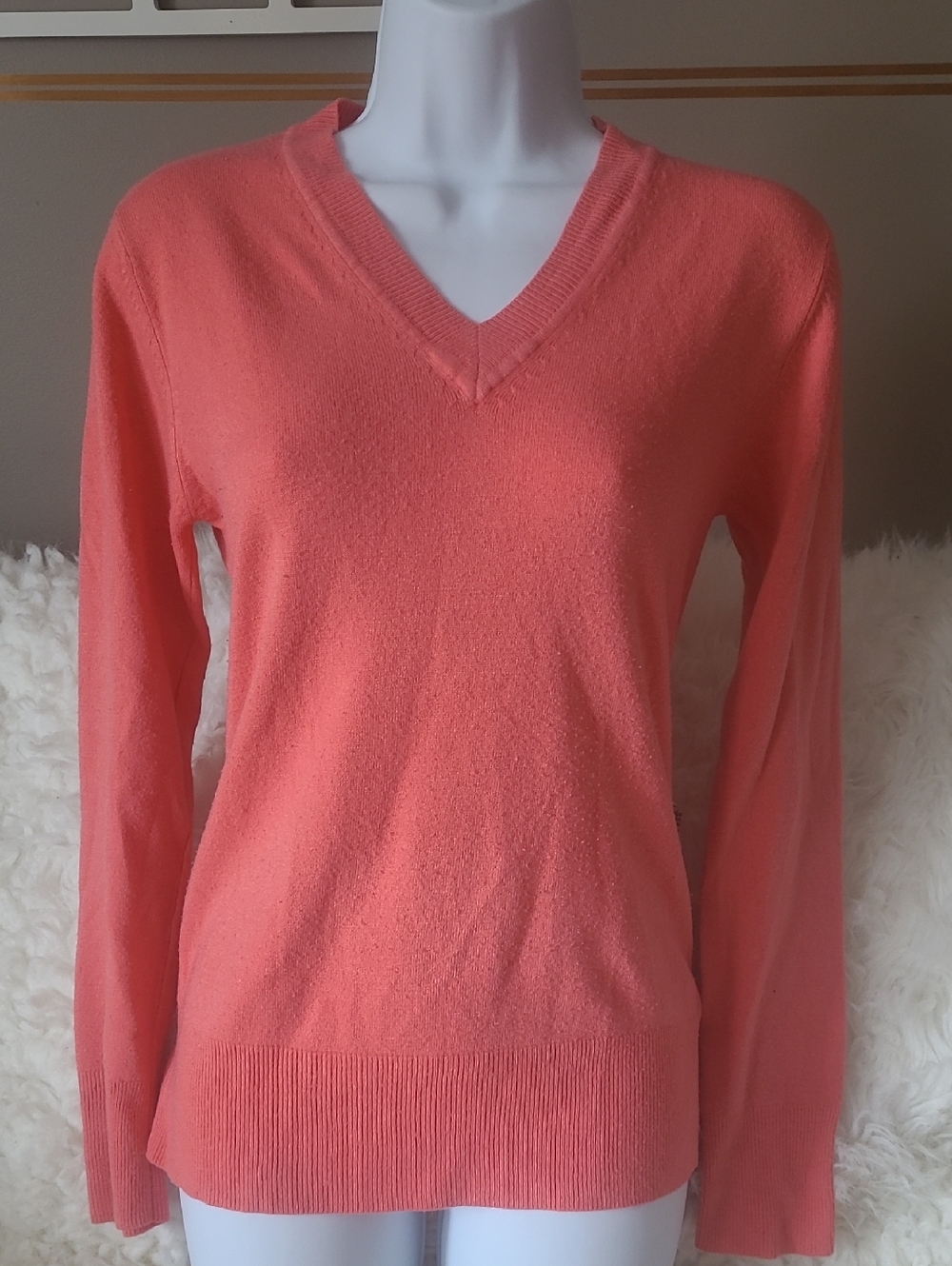 Atmosphere Coral V-Neck Sweater
